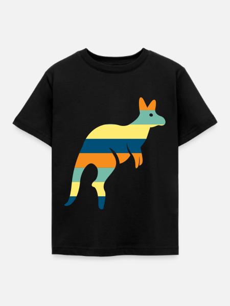Kangaroo - Kinder T-Shirt - Schwarz
