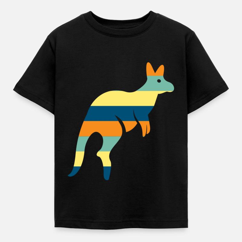 Kangaroo - Kinder T-Shirt - Schwarz