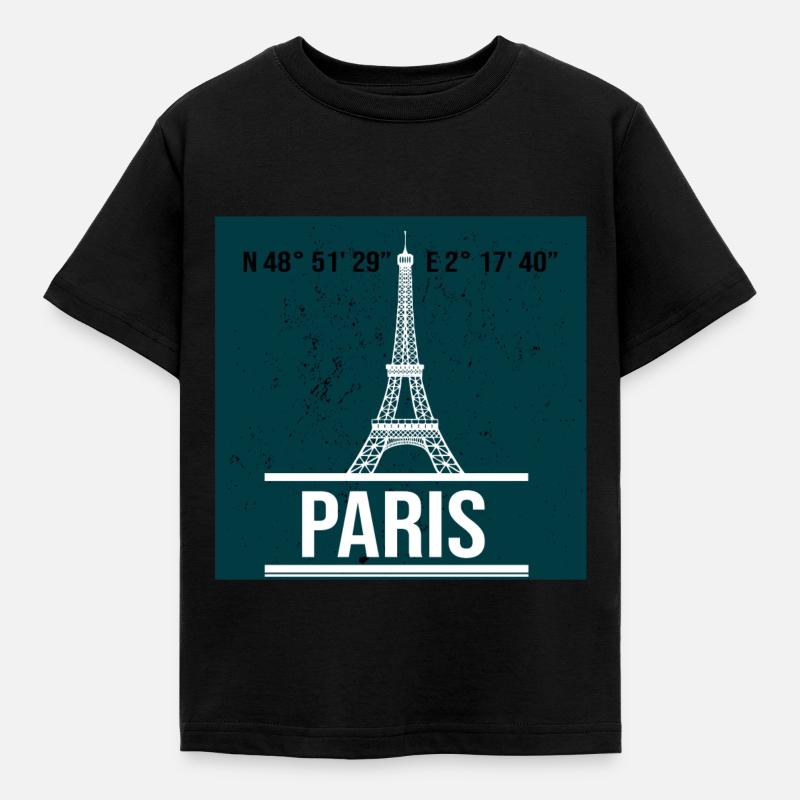 Paris Eiffel Tower - Kids' T-Shirt - black