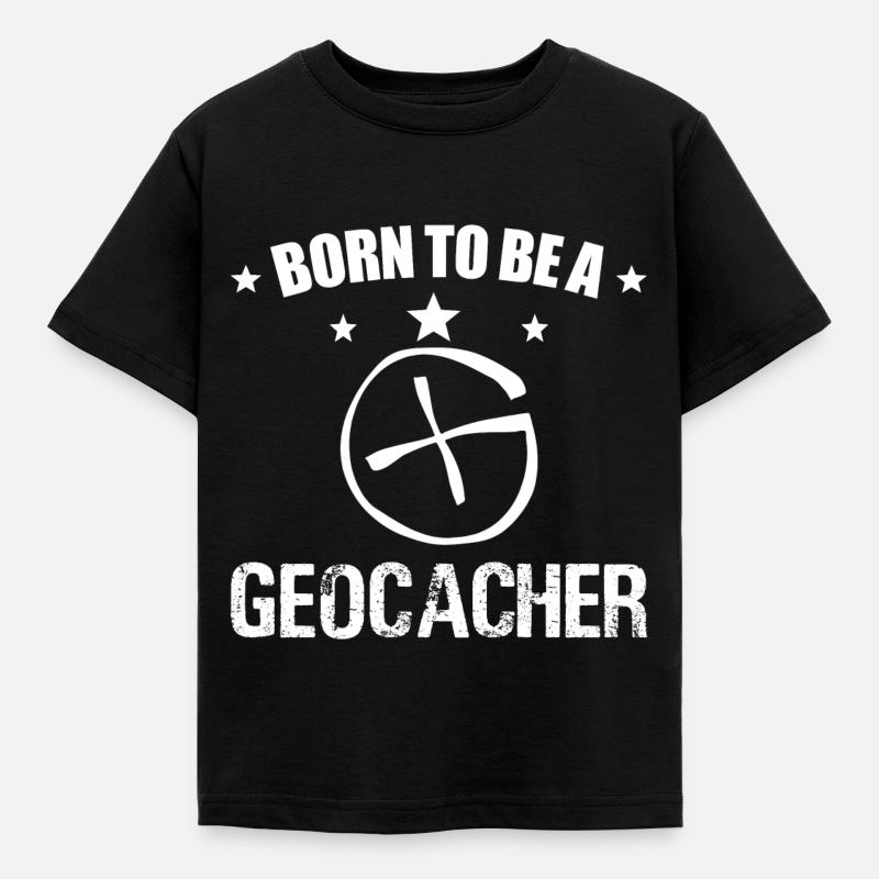 Geocacher, Geocaching, Schnitzeljagd - Kinder T-Shirt - Schwarz