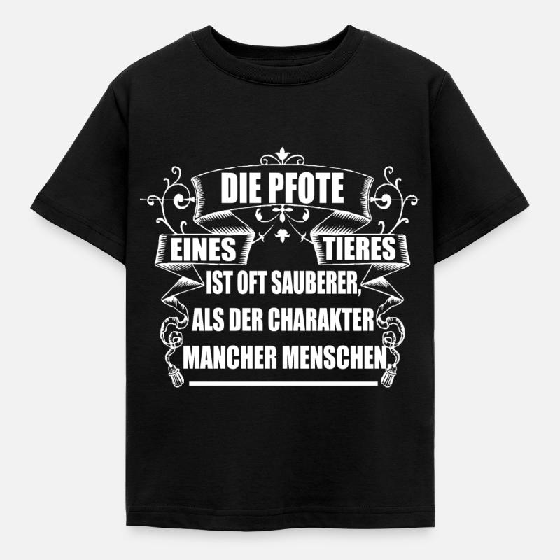 Tier Tiere Die Pfote Eines Tieres - Kinder T-Shirt - Schwarz