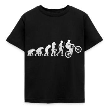 Fahrrad Evolution Entwicklung Steinzeit Freizeit - Kinder T-Shirt - Schwarz - Vorne - AI Model Kid Female (0cm)