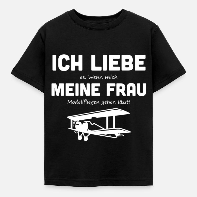 Modellflieger RC Pilot fliegen Kunstflug Geschenk - Kinder T-Shirt - Schwarz