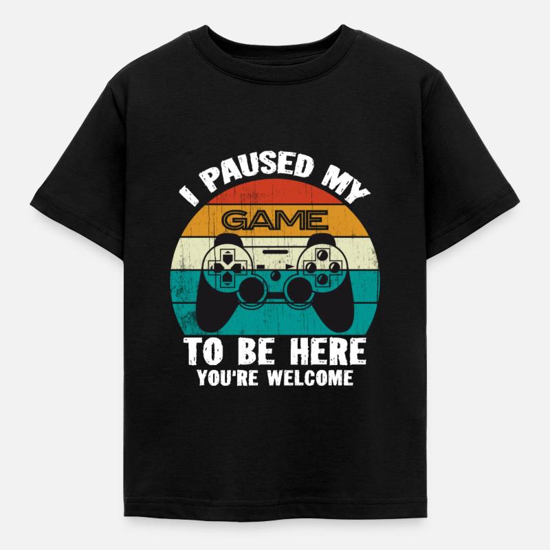 Pausé mi juego para estar aquí - Børne-T-shirt - sort