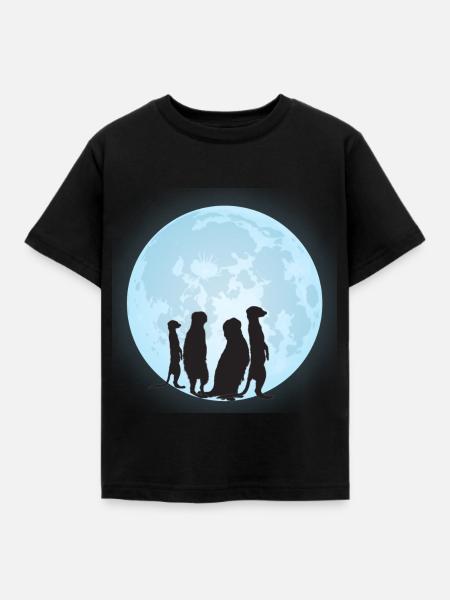 Erdmännchen Motiv - Kinder T-Shirt - Schwarz