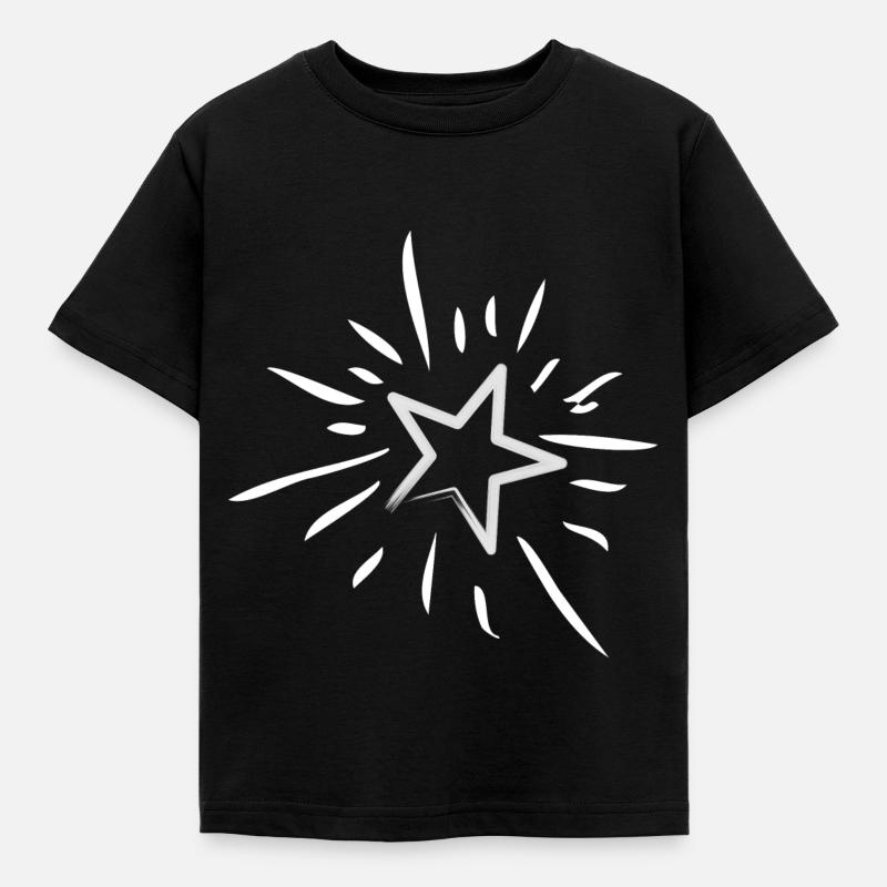 Glitzernder magischer Stern oder Sternschnuppe - Kinder T-Shirt - Schwarz