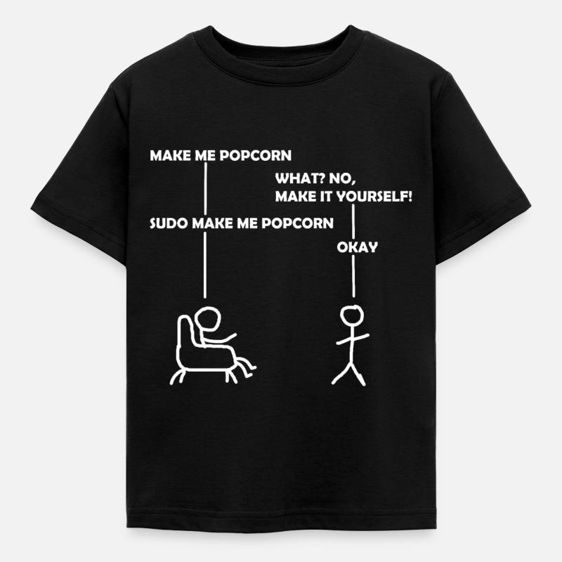programmeur sudo informatique - T-shirt Enfant - noir