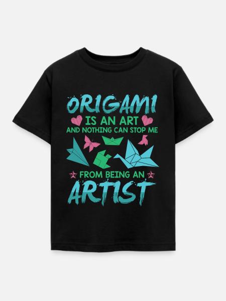 Origami - Kinder T-Shirt - Schwarz