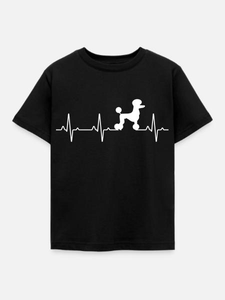 Pudel Herzschlag Hund Geburtstag Geschenk T-Shirt - Kinder T-Shirt - Schwarz