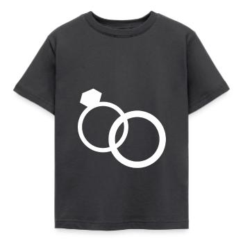 Anneaux de mariage alliances mariage bague de mariage - T-shirt Enfant - charbon - Devant - AI Model Kid Female (0cm)