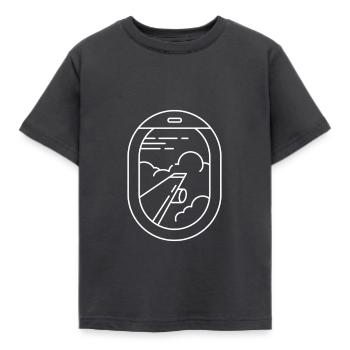 T-shirt fenêtre avion | Bestseller | - T-shirt Enfant - charbon - Devant - AI Model Kid Female (0cm)