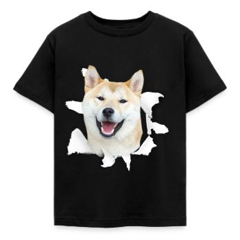 Shiba Inu - Shiba Inu Hund - Kinder T-Shirt - Schwarz - Vorne - AI Model Kid Female (0cm)