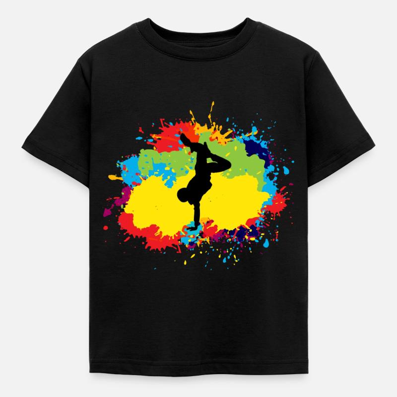 Breakdance Breakdancing Break-dancer Aquarelle - T-shirt Enfant - noir