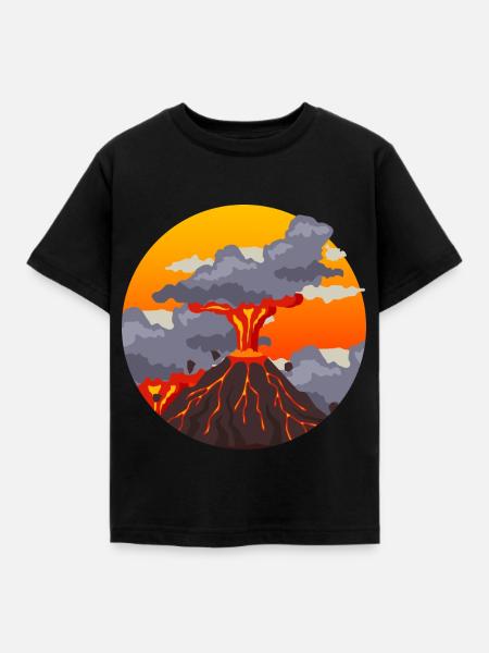 Vulkan - Kinder T-Shirt - Schwarz