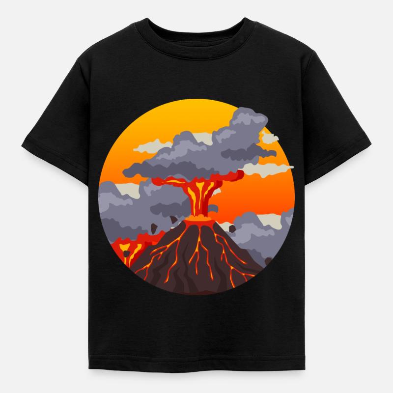 Vulkan - Kinder T-Shirt - Schwarz