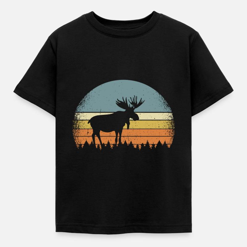 Elch Elche Elchkuh Geweih Geschenkidee - Kinder T-Shirt - Schwarz