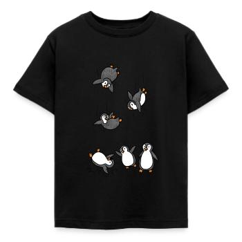 Pinguin - Kinder T-Shirt - Schwarz - Vorne - AI Model Kid Female (0cm)