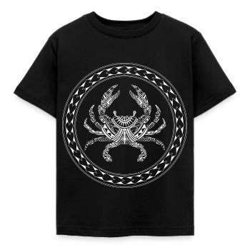 Maori Polynesian Tattoo Krabbe Krebs Tauchen - Kinder T-Shirt - Schwarz - Vorne - AI Model Kid Female (0cm)