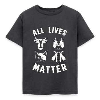Go Vegan - Fier Végétalien - 33 - neg - T-shirt Enfant - charbon - Devant - AI Model Kid Female (0cm)