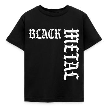 Black metal - Kids' T-Shirt - black - Front - AI Model Kid Female (0cm)