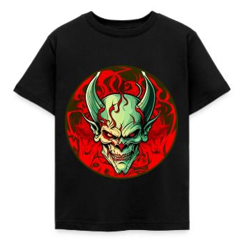 Nasty Demon Skull - Kids' T-Shirt - black - Front - AI Model Kid Female (0cm)