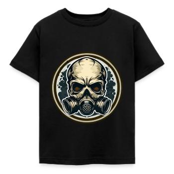 Gas Mask Skull - Kids' T-Shirt - black - Front - AI Model Kid Female (0cm)