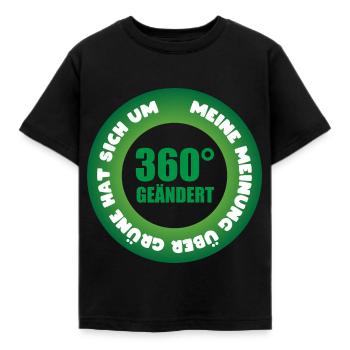 Meine Meinung über Grüne hat sich um 360 Grad geän - Kinder T-Shirt - Schwarz - Vorne - AI Model Kid Female (0cm)
