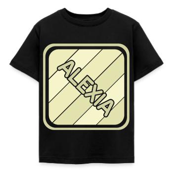 Fille Prénom Nom de jeune fille Alexia - T-shirt Enfant - noir - Devant - AI Model Kid Female (0cm)