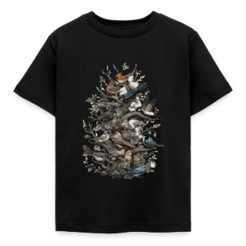 Bird Watching Bird Watchers Birds - Kids' T-Shirt - black - Front - AI Model Kid Female (0cm)