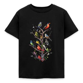Bird watching Bird watchers Birds - Kids' T-Shirt - black - Front - AI Model Kid Female (0cm)
