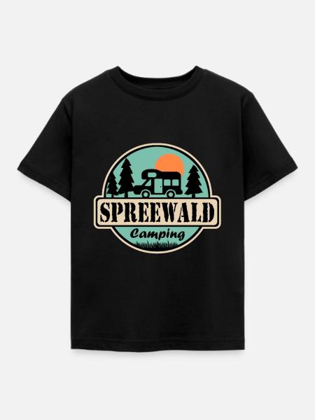 Spreewald Camping - Kinder T-Shirt - Schwarz
