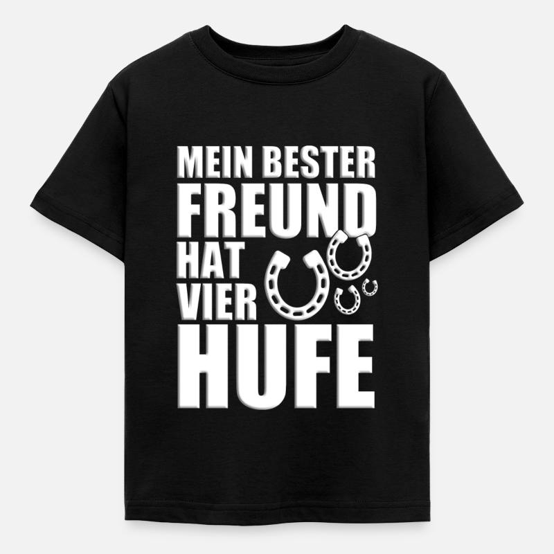 MEIN BESTER FREUND HAT VIER HUFE - PFERD - PFERDE - Kinder T-Shirt - Schwarz