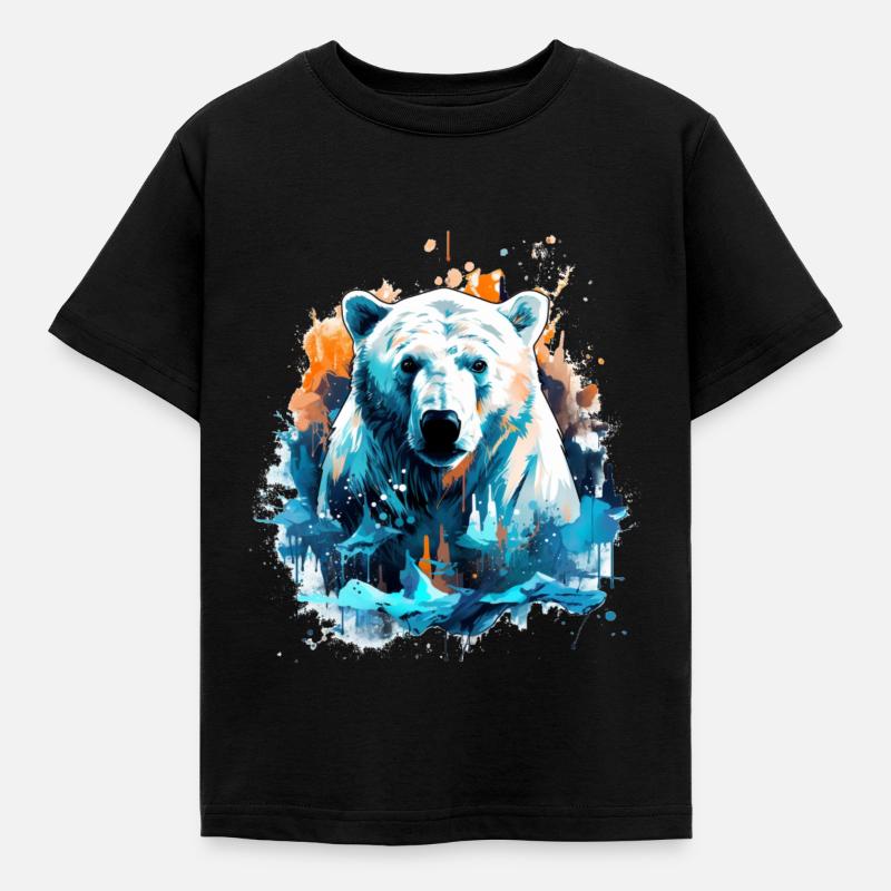 Eisbär - Kinder T-Shirt - Schwarz