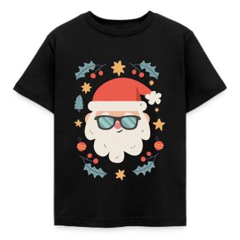Cooler Weihnachtsmann mit Brille - Kinder T-Shirt - Schwarz - Vorne - AI Model Kid Female (0cm)