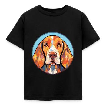 Amerikanisch Englisch Coonhound Hunderasse Aquarell - Kinder T-Shirt - Schwarz - Vorne - AI Model Kid Female (0cm)