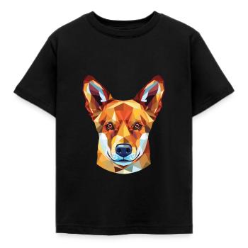 Dingo-Hunderasse Bunte Aquarell-Illustration - Kinder T-Shirt - Schwarz - Vorne - AI Model Kid Female (0cm)