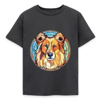 Carpathian Shepherd Dog Breed Colorful Watercolor - Kids' T-Shirt - dark grey - Front - AI Model Kid Female (0cm)