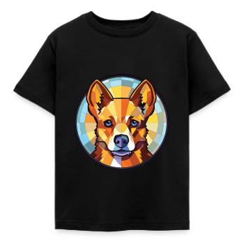 Lancashire Heeler Hunderasse buntes Aquarell - Kinder T-Shirt - Schwarz - Vorne - AI Model Kid Female (0cm)