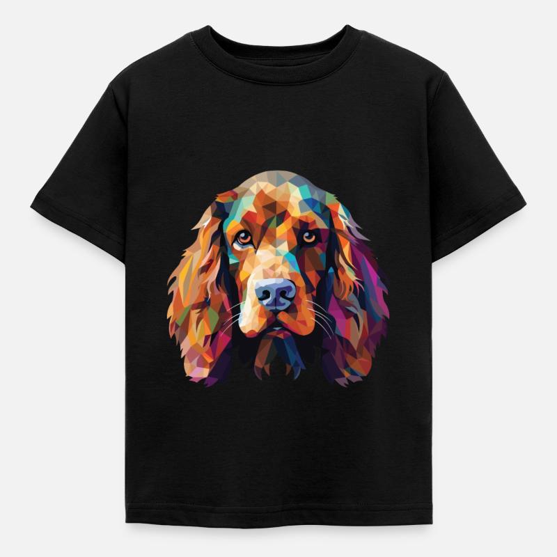 American Cocker Spaniel Hunderasse Aquarellglas - Kinder T-Shirt - Schwarz