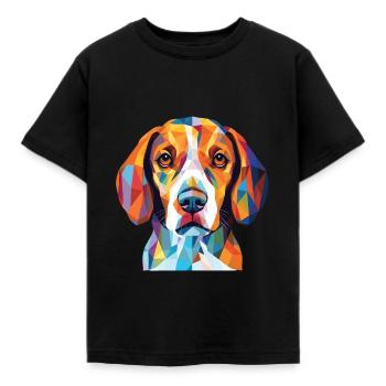 Beagle Harrier Scent Hound Dog Breed Watercolor - Kids' T-Shirt - black - Front - AI Model Kid Female (0cm)