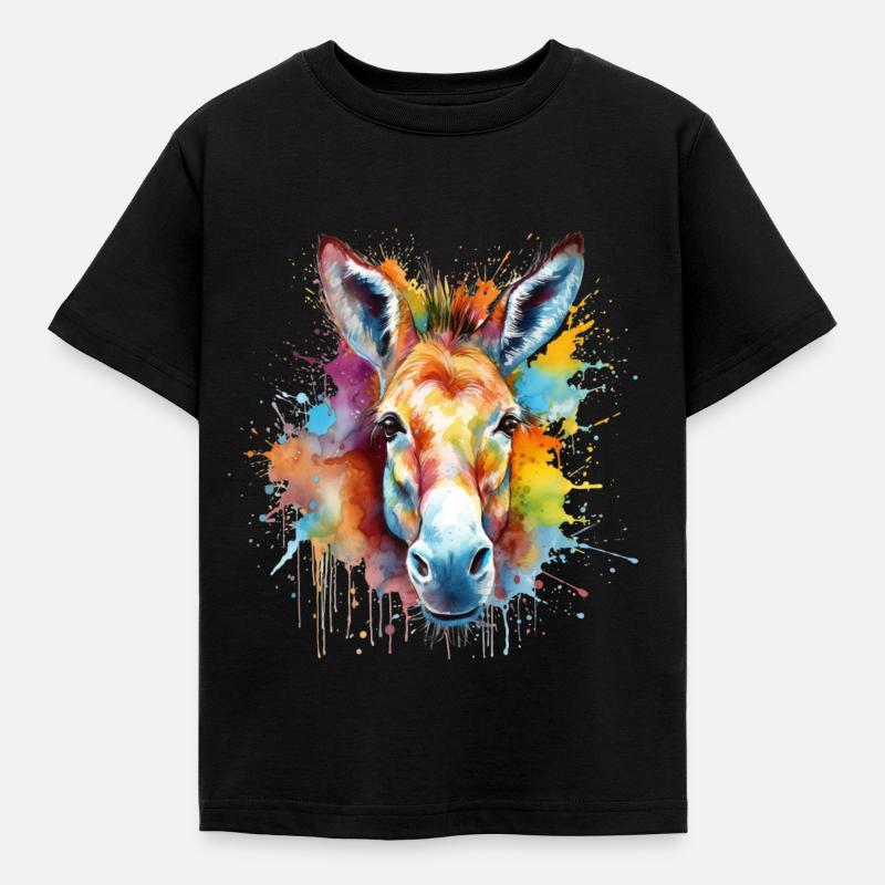 Esel - Kinder T-Shirt - Schwarz