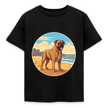 Perro de Presa Canario Hunderasse Cartoon Kawaii - Kinder T-Shirt - Schwarz - Vorne - AI Model Kid Female (0cm)