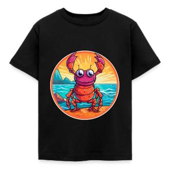 Craw aquarelle dessin animé Kawaii Clipart Animal - T-shirt Enfant - noir - Devant - AI Model Kid Female (0cm)