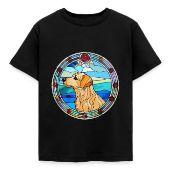 Neuseeland Heading Hund Rasse Buntglas Colorf - Kinder T-Shirt - Schwarz - Vorne - AI Model Kid Female (0cm)