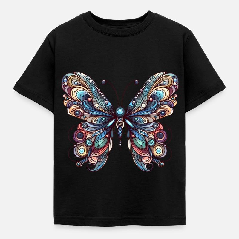 Papillon effrayant avec crâne - T-shirt Enfant - noir