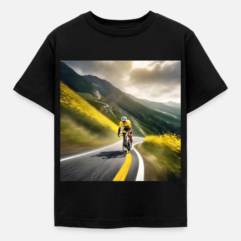 Chasing the Summit: A Yellow Jersey's Quest - Kids' T-Shirt - black