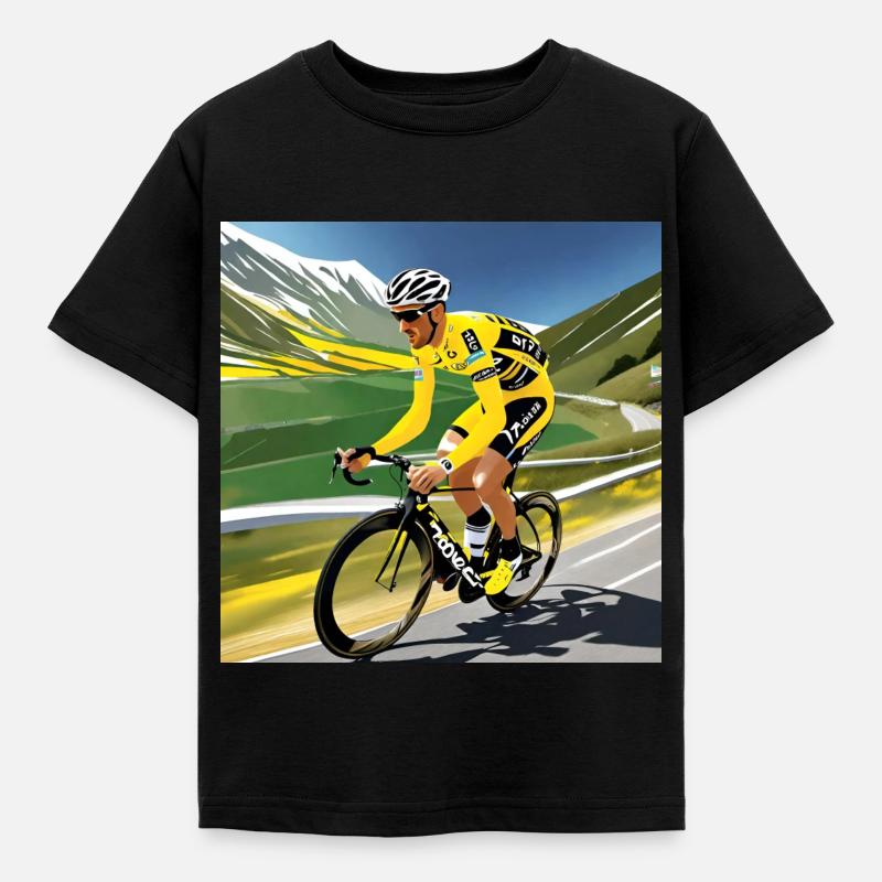 Retro-Radfahrer - Kinder T-Shirt - Schwarz