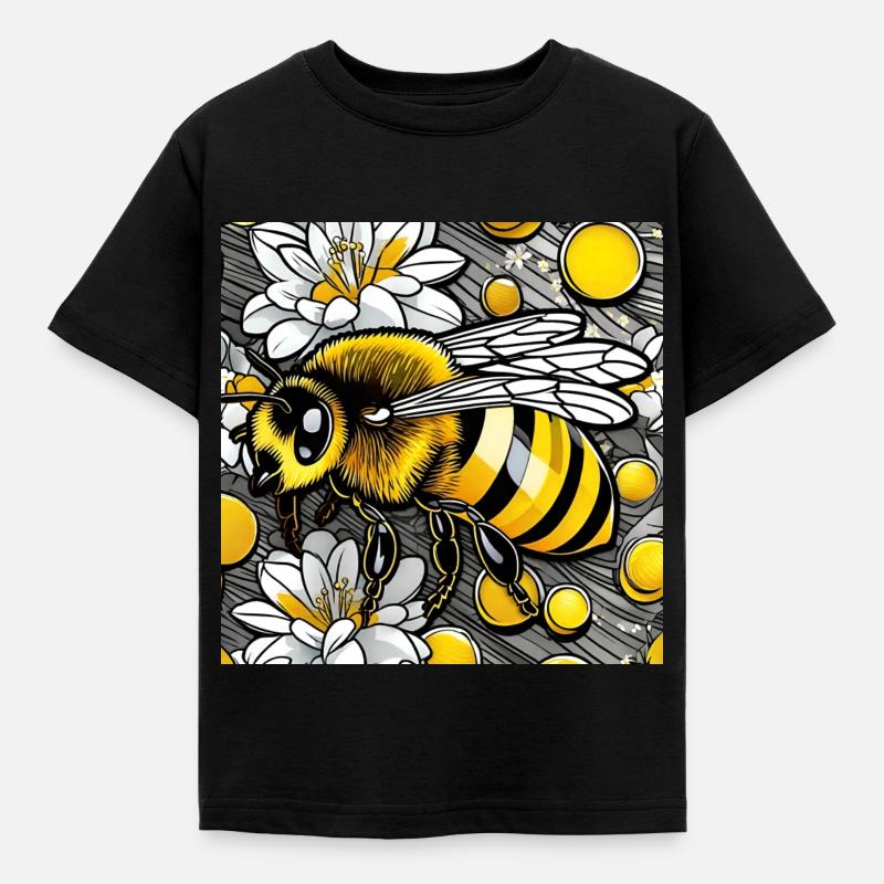 Cute Bee - Kids' T-Shirt - black