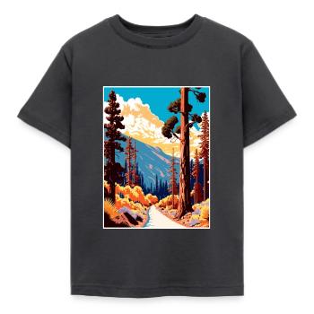 Angeles National Forest Kalifornien Reiseposter - Kinder T-Shirt - Dunkelgrau - Vorne - AI Model Kid Female (0cm)