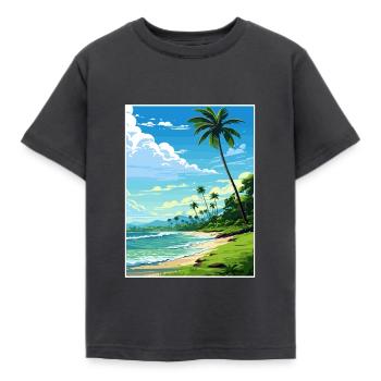 Osa Halbinsel Costa Rica Vintage Reiseposter WPA - Kinder T-Shirt - Dunkelgrau - Vorne - AI Model Kid Female (0cm)